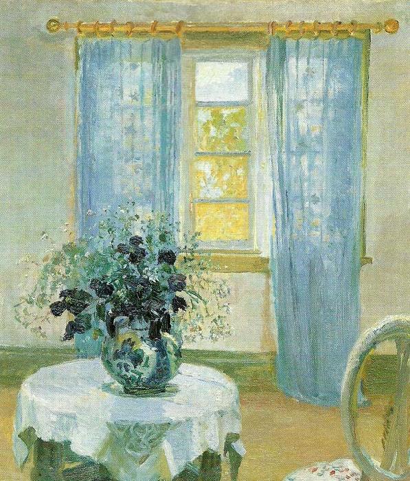 Anna Ancher interior med klematis oil painting picture